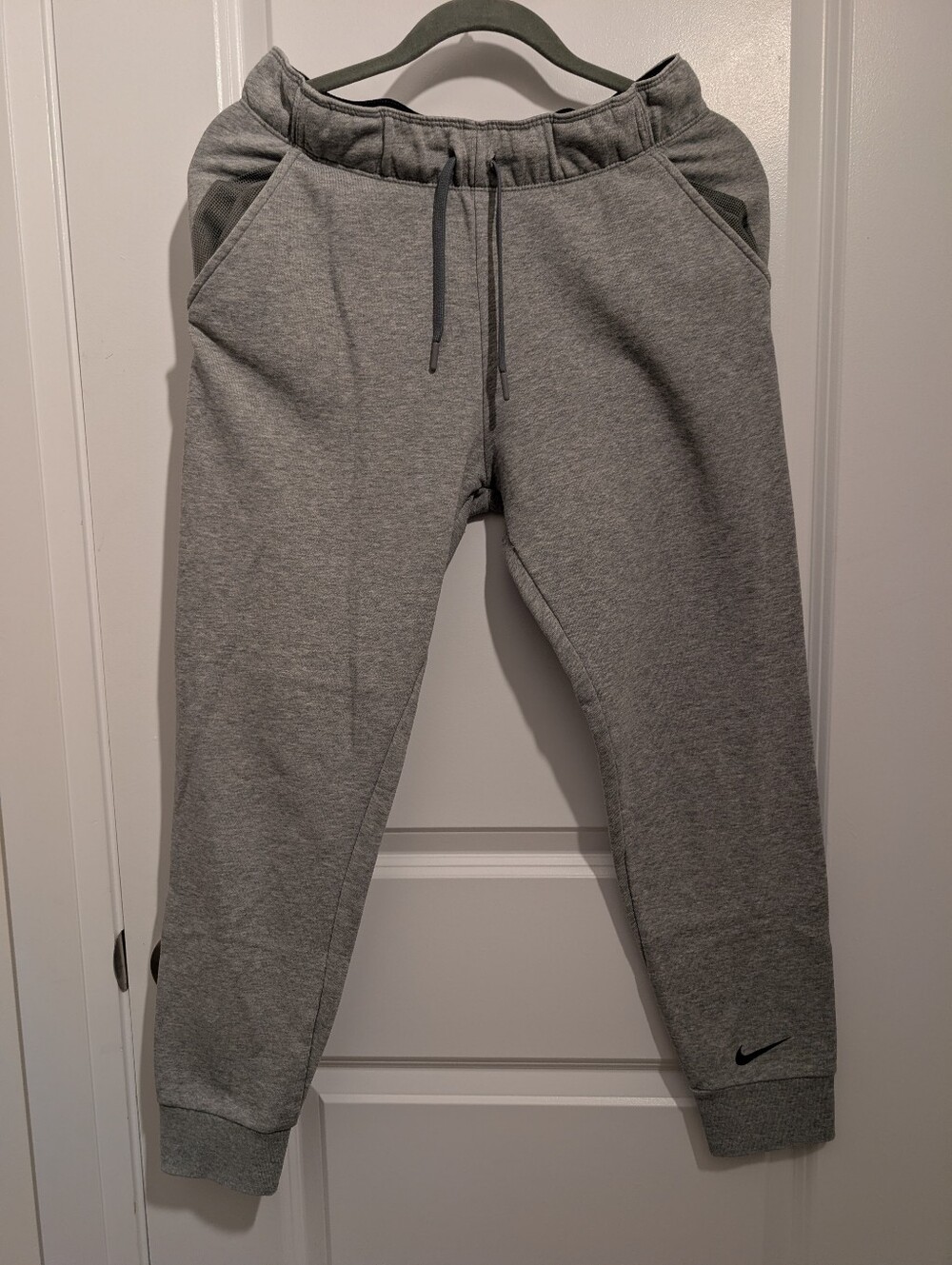 Women’s Light Gray Jogger Sweatpants with Black Swoosh - Nike